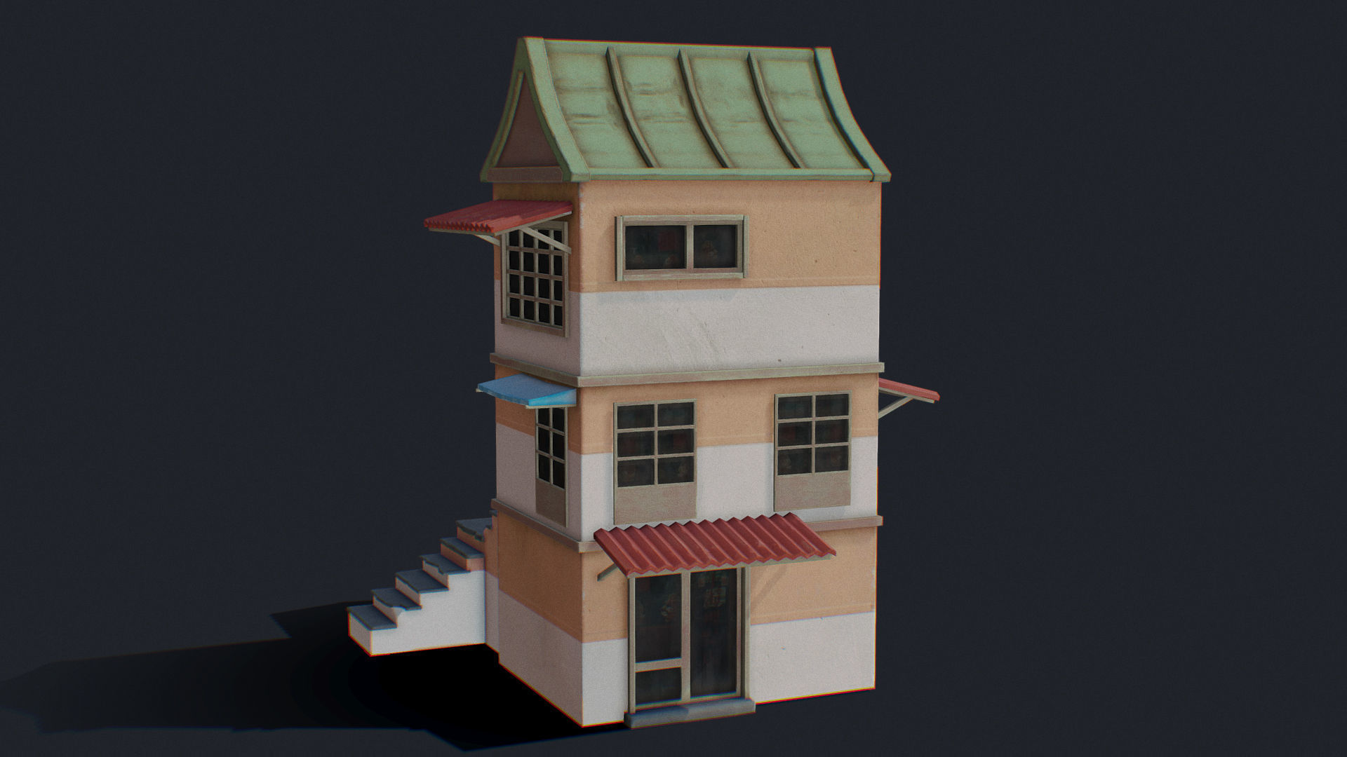 House of Color C Green Low-poly 3D model_8