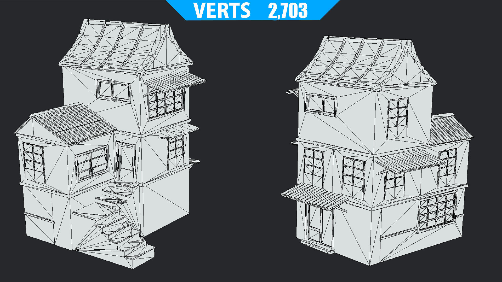 House of Color C Green Low-poly 3D model_19