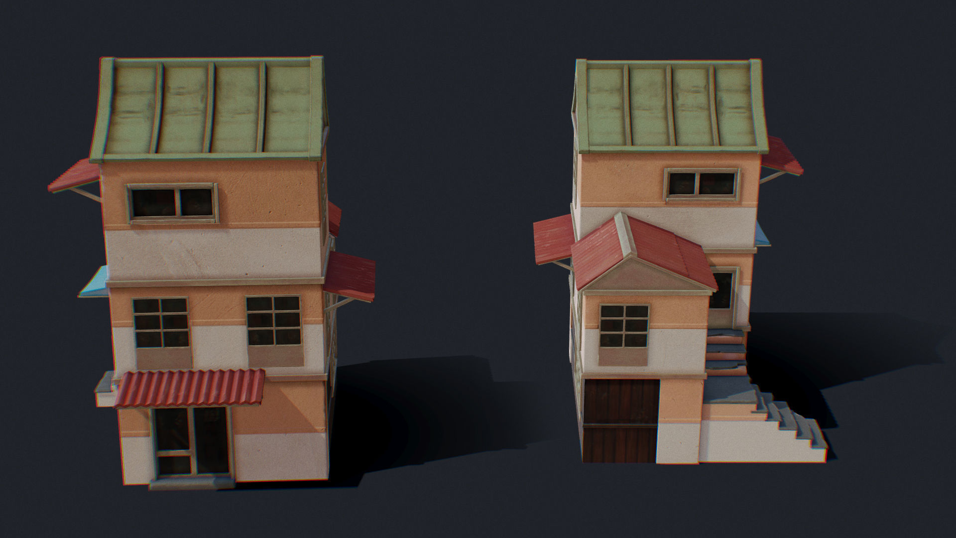 House of Color C Green Low-poly 3D model_1