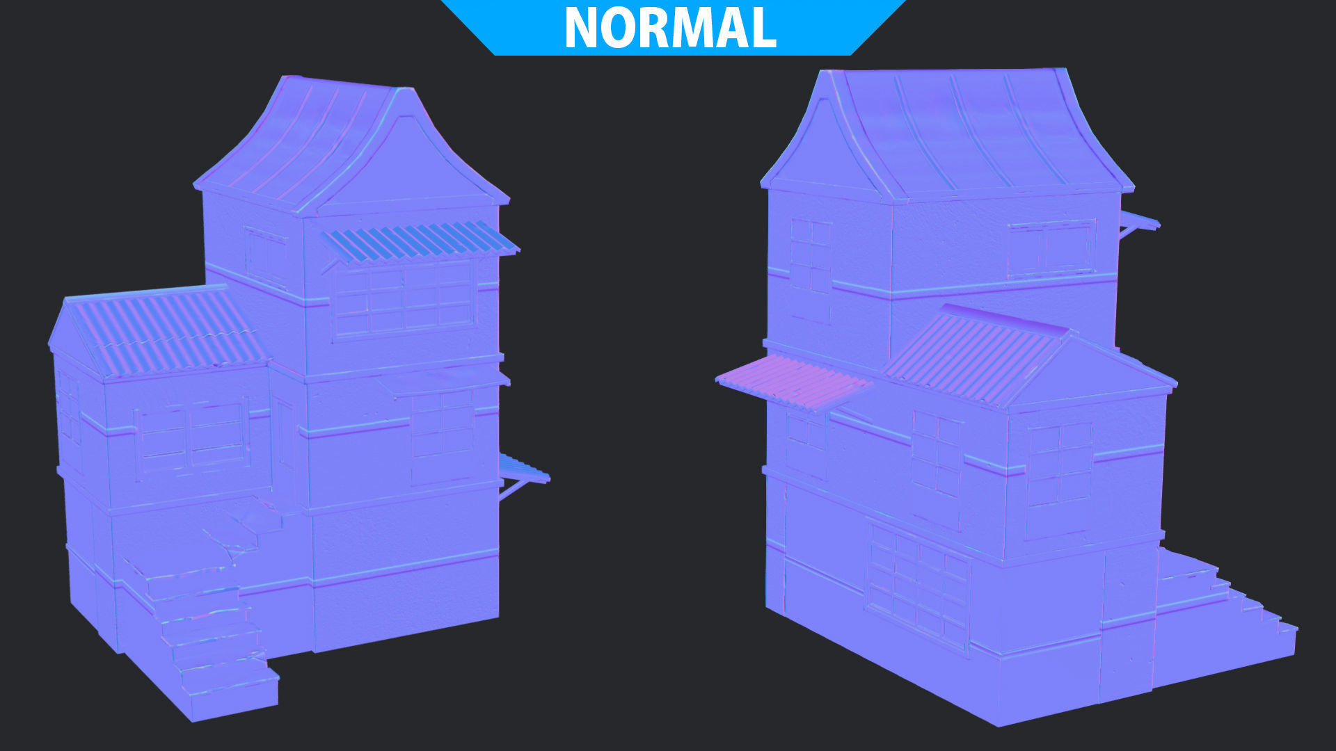 House of Color C Green Low-poly 3D model_16