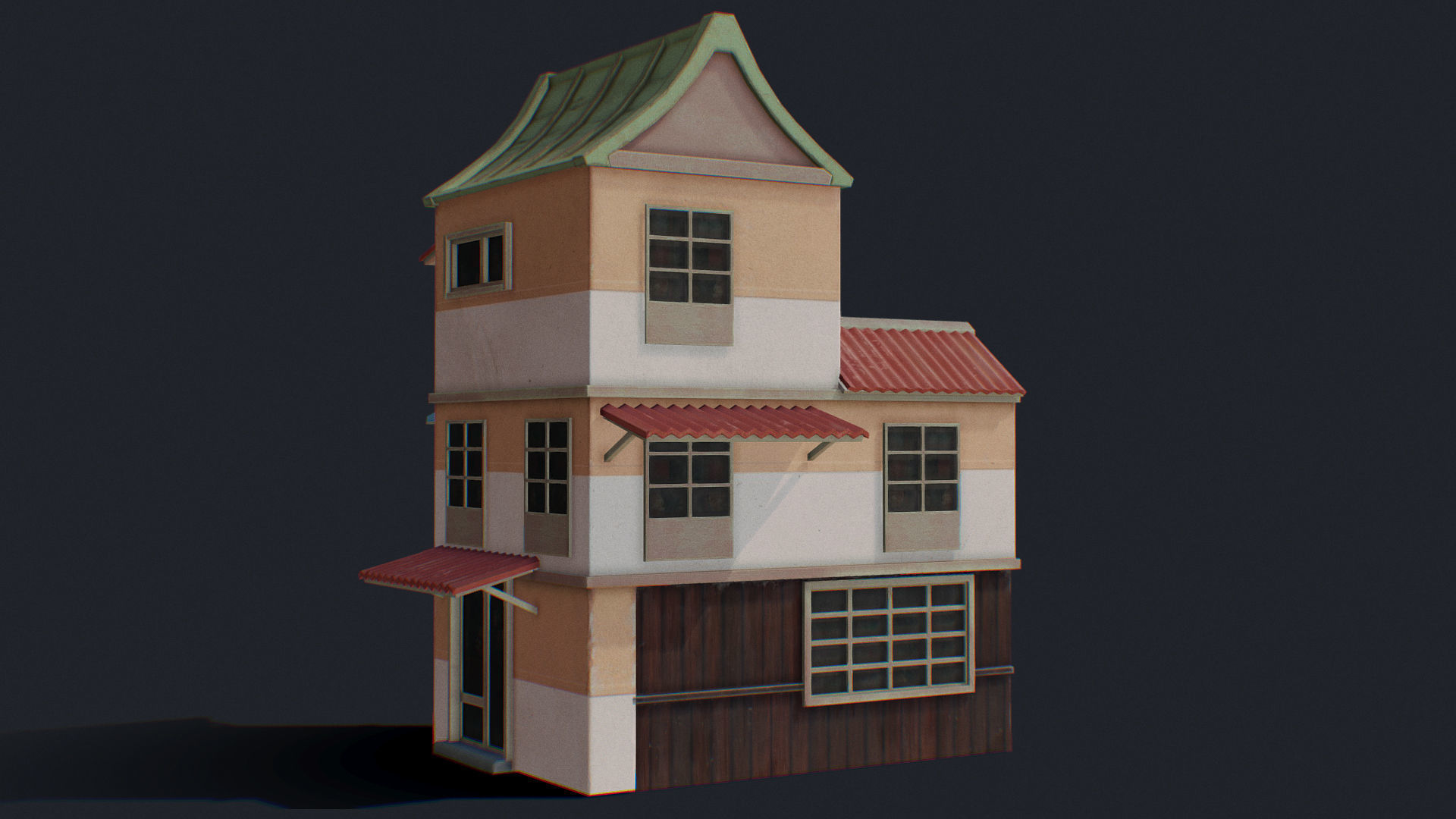 House of Color C Green Low-poly 3D model_12