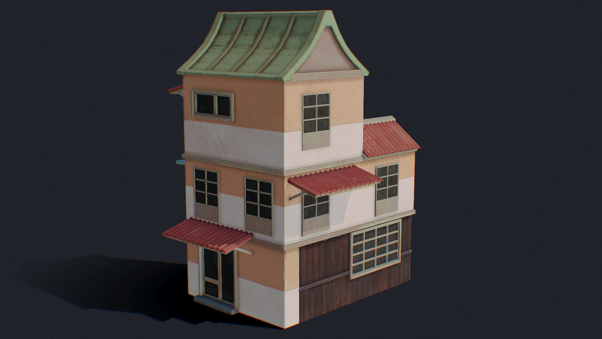House of Color C Green Low-poly 3D model_7