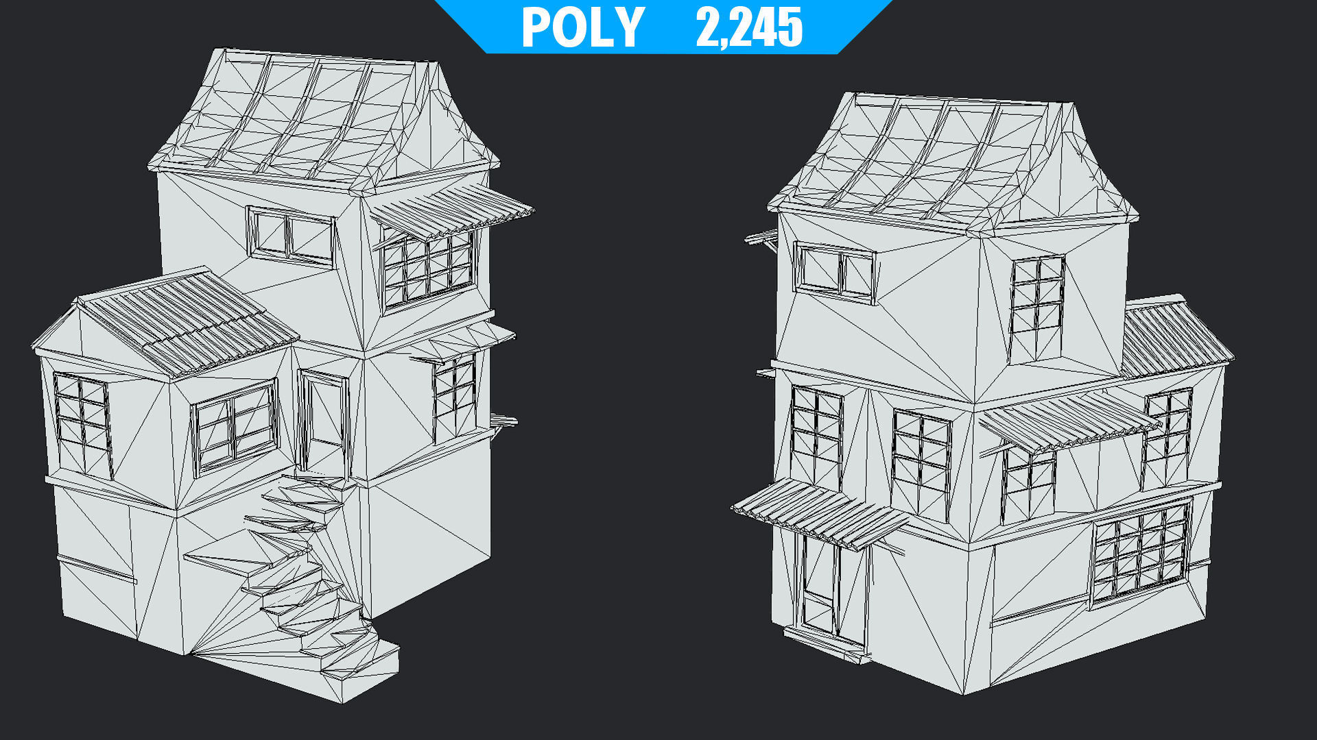 House of Color C Green Low-poly 3D model_17