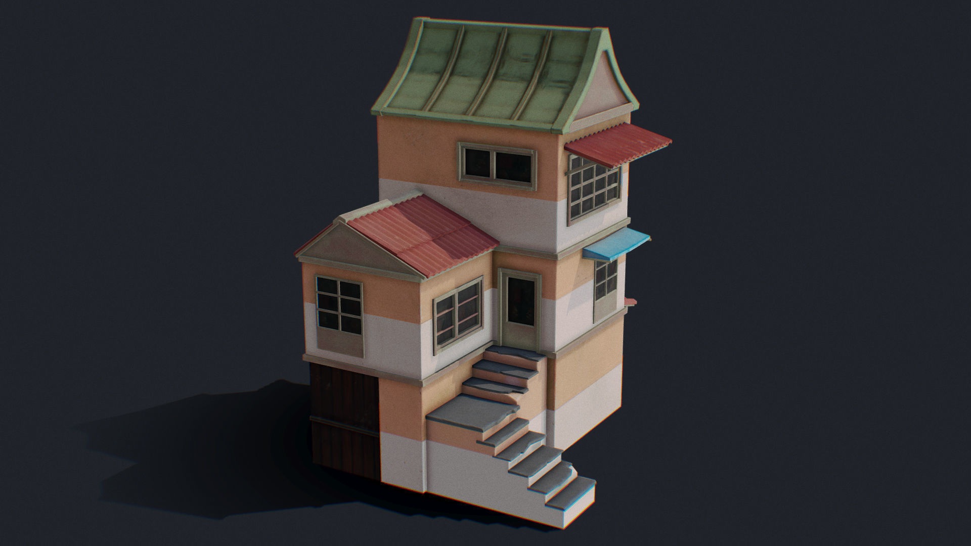 House of Color C Green Low-poly 3D model_4