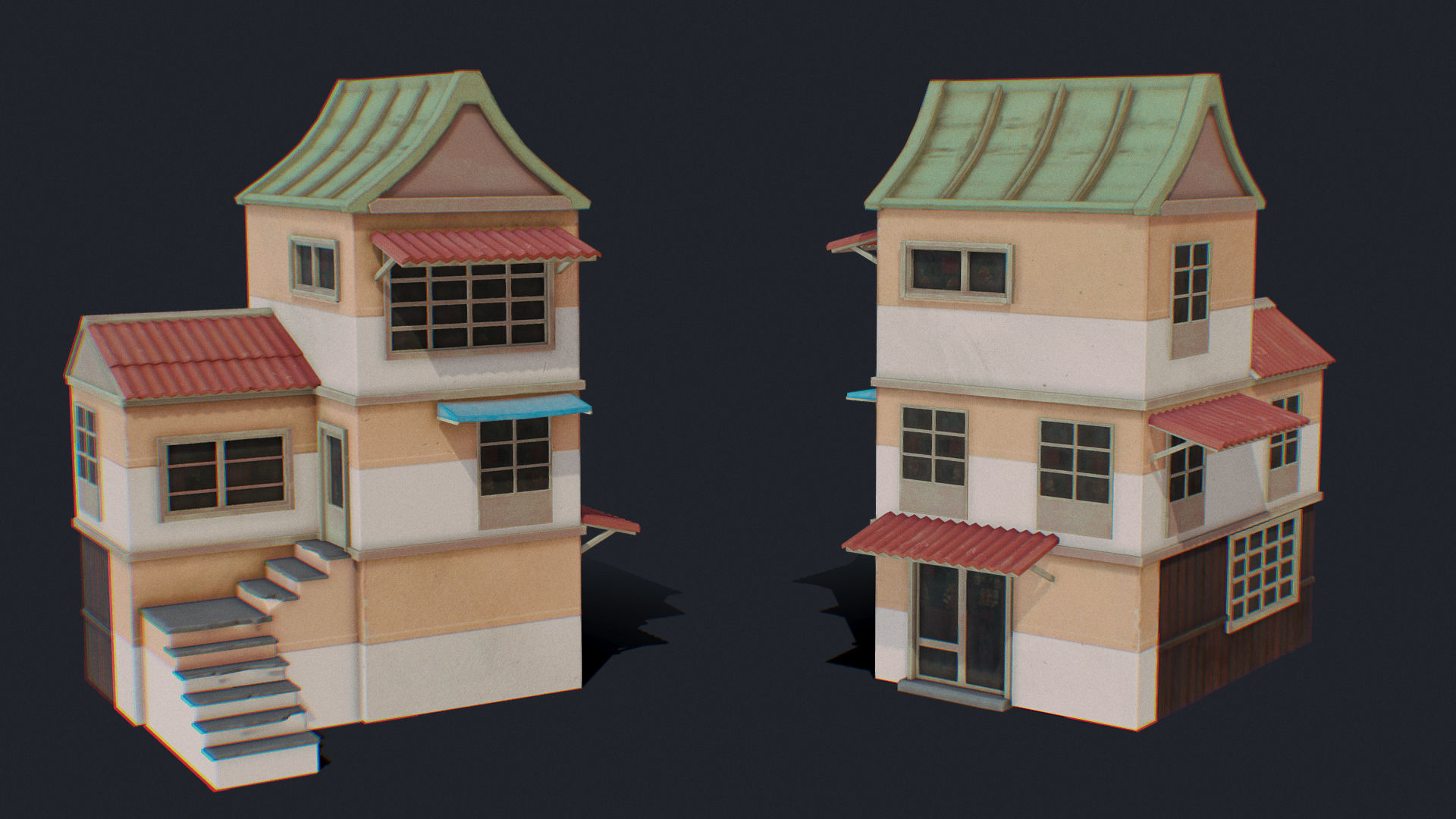 House of Color C Green Low-poly 3D model_15