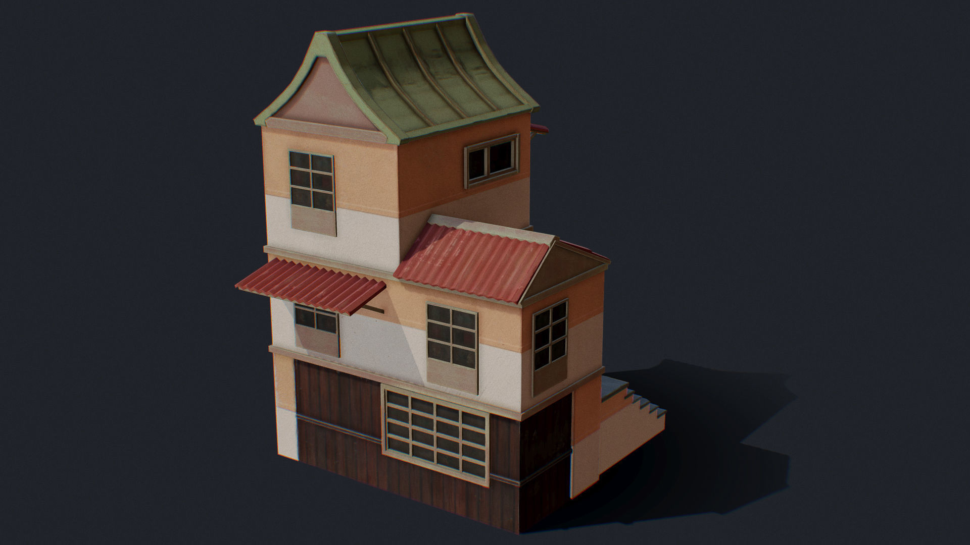 House of Color C Green Low-poly 3D model_5