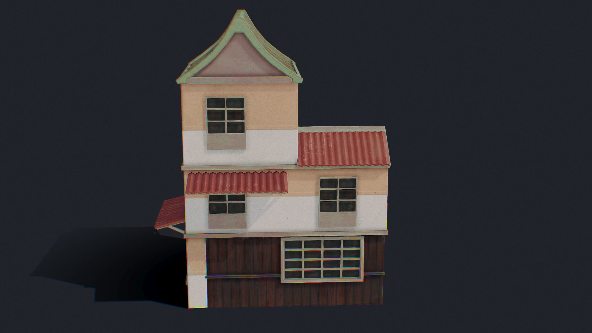 House of Color C Green Low-poly 3D model_6