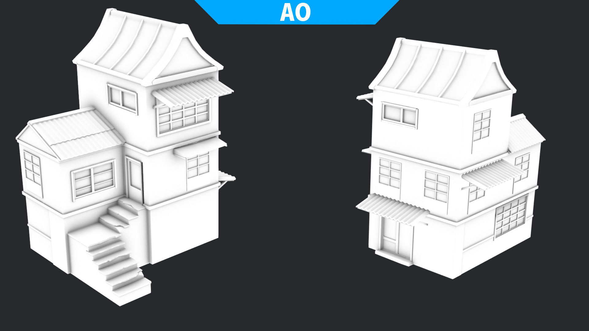 House of Color C Green Low-poly 3D model_14