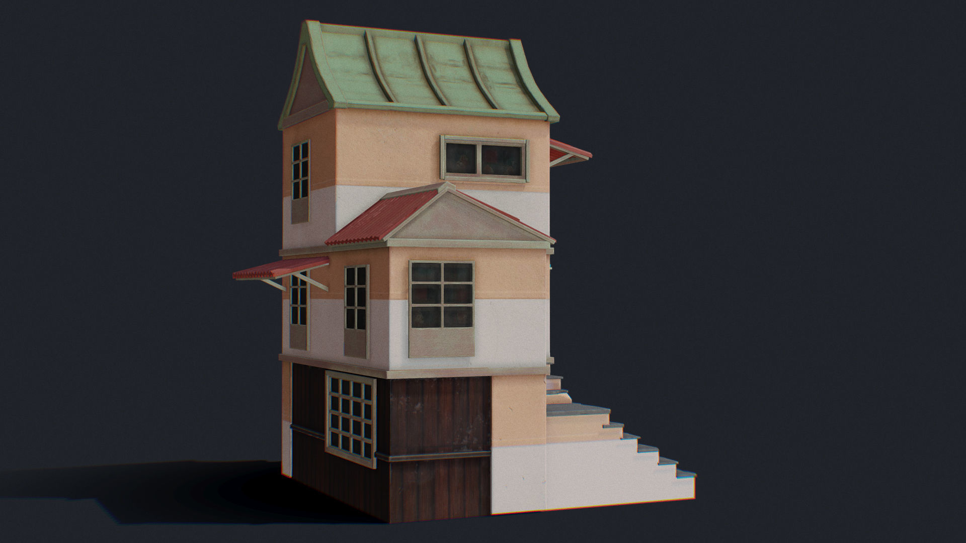 House of Color C Green Low-poly 3D model_13