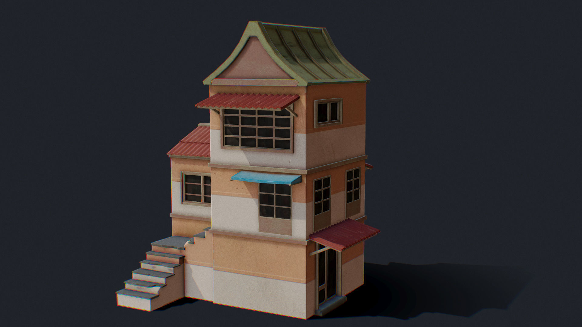 House of Color C Green Low-poly 3D model_9
