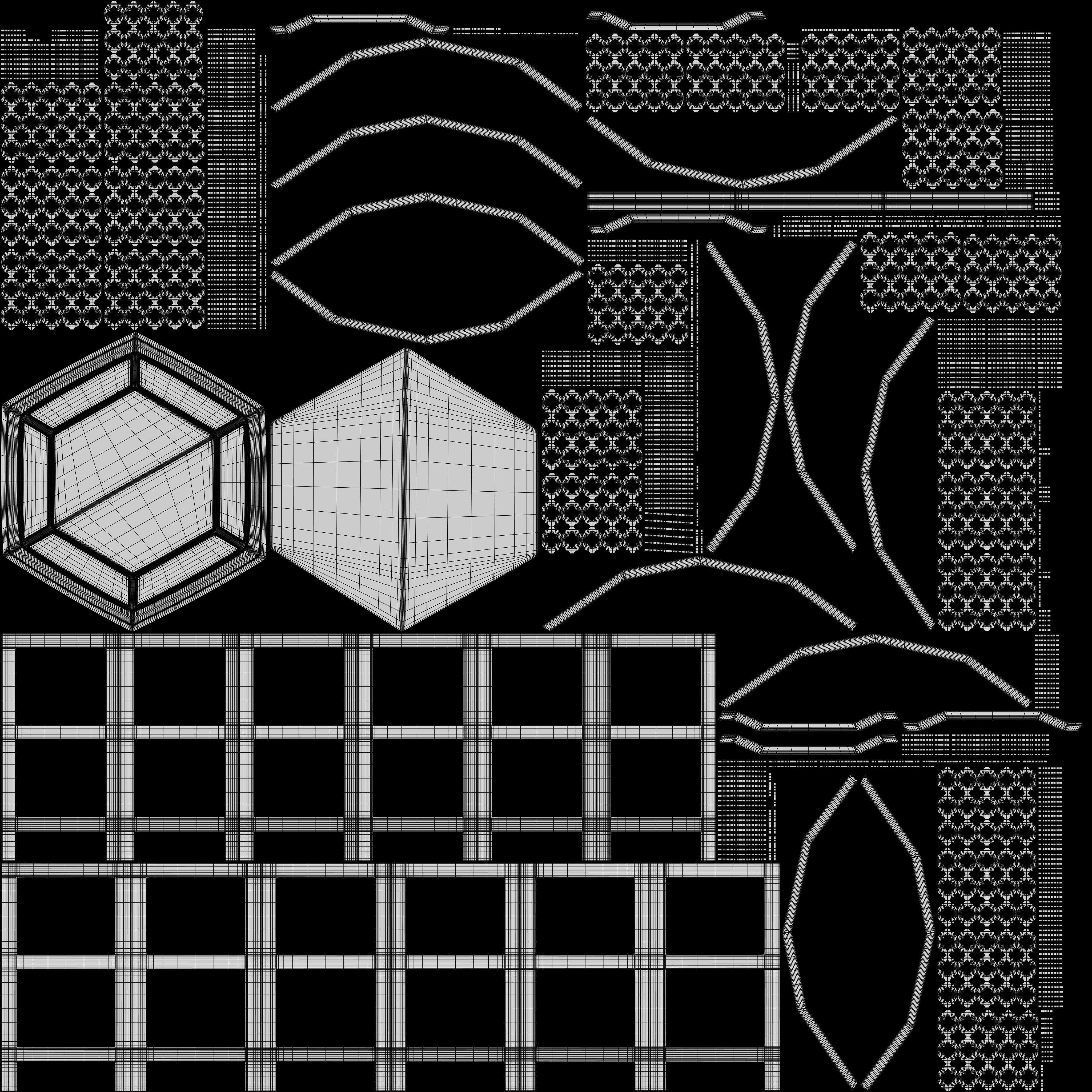 Hexagonal ornate Moroccan table 04 3D model_10