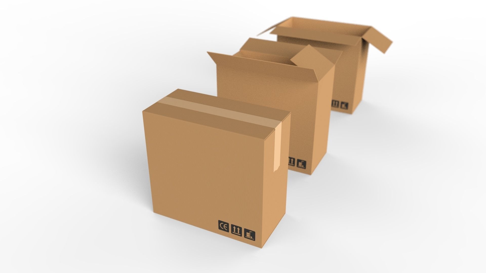 Cardboard boxes Collection 3D model_4