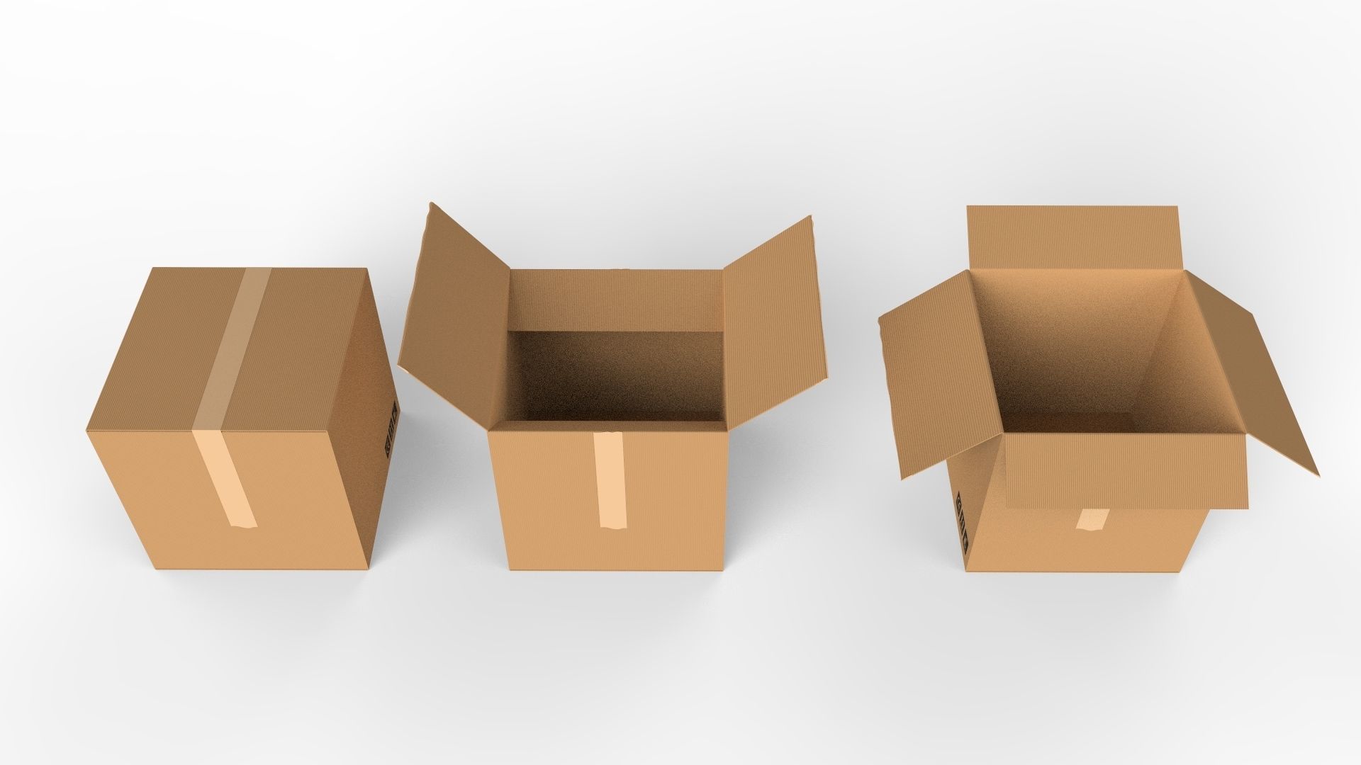 Cardboard boxes Collection 3D model_11