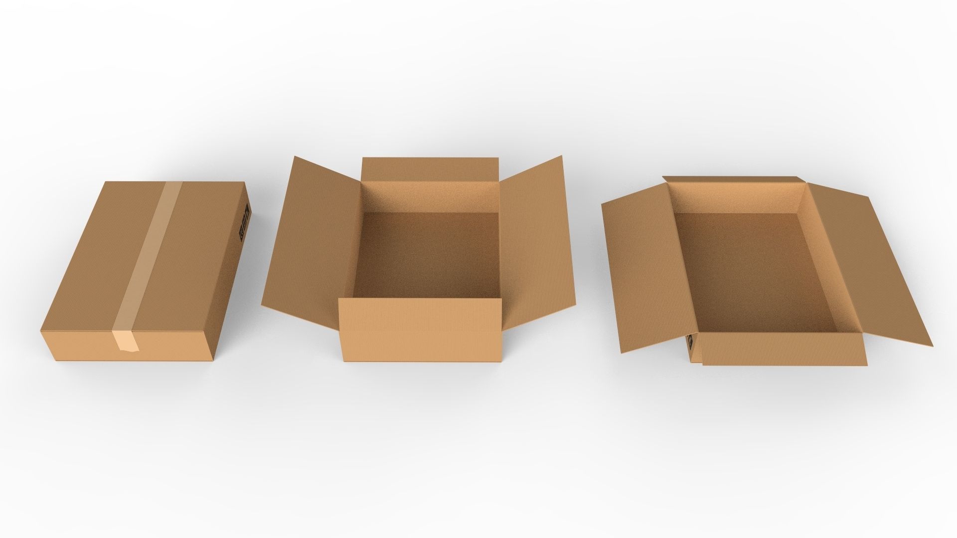 Cardboard boxes Collection 3D model_14