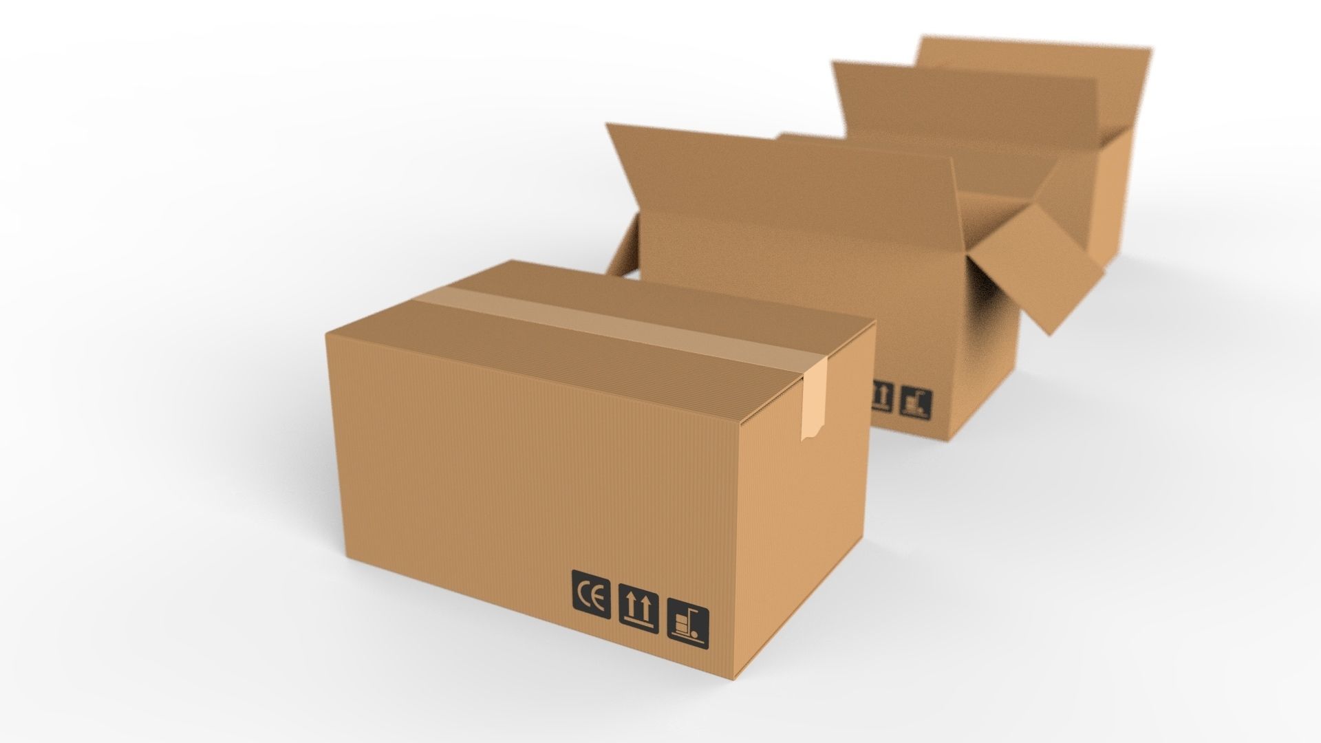 Cardboard boxes Collection 3D model_1