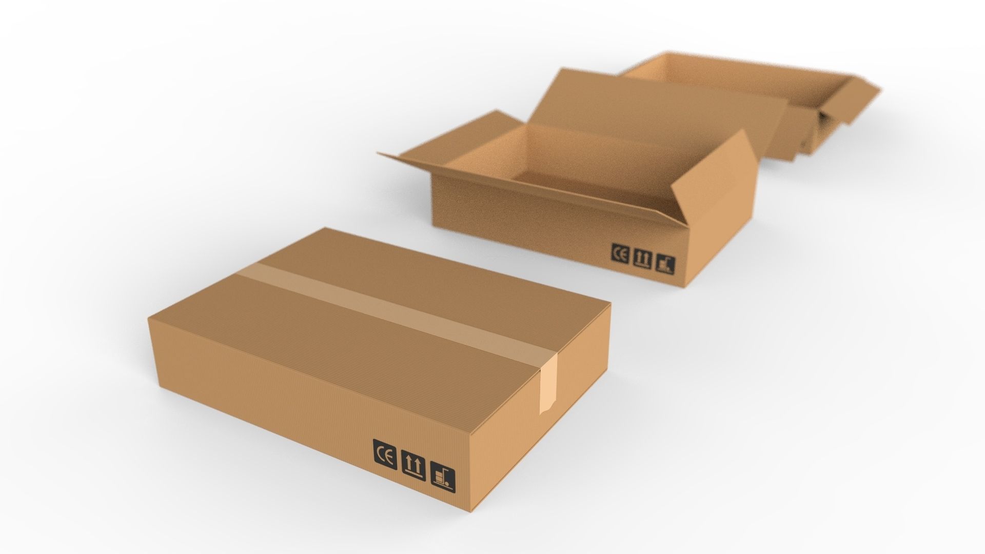Cardboard boxes Collection 3D model_13