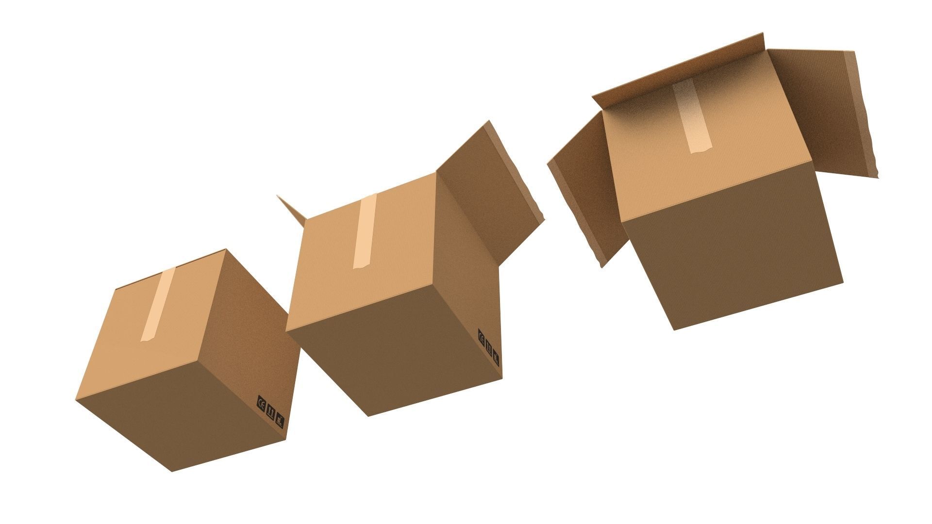 Cardboard boxes Collection 3D model_12