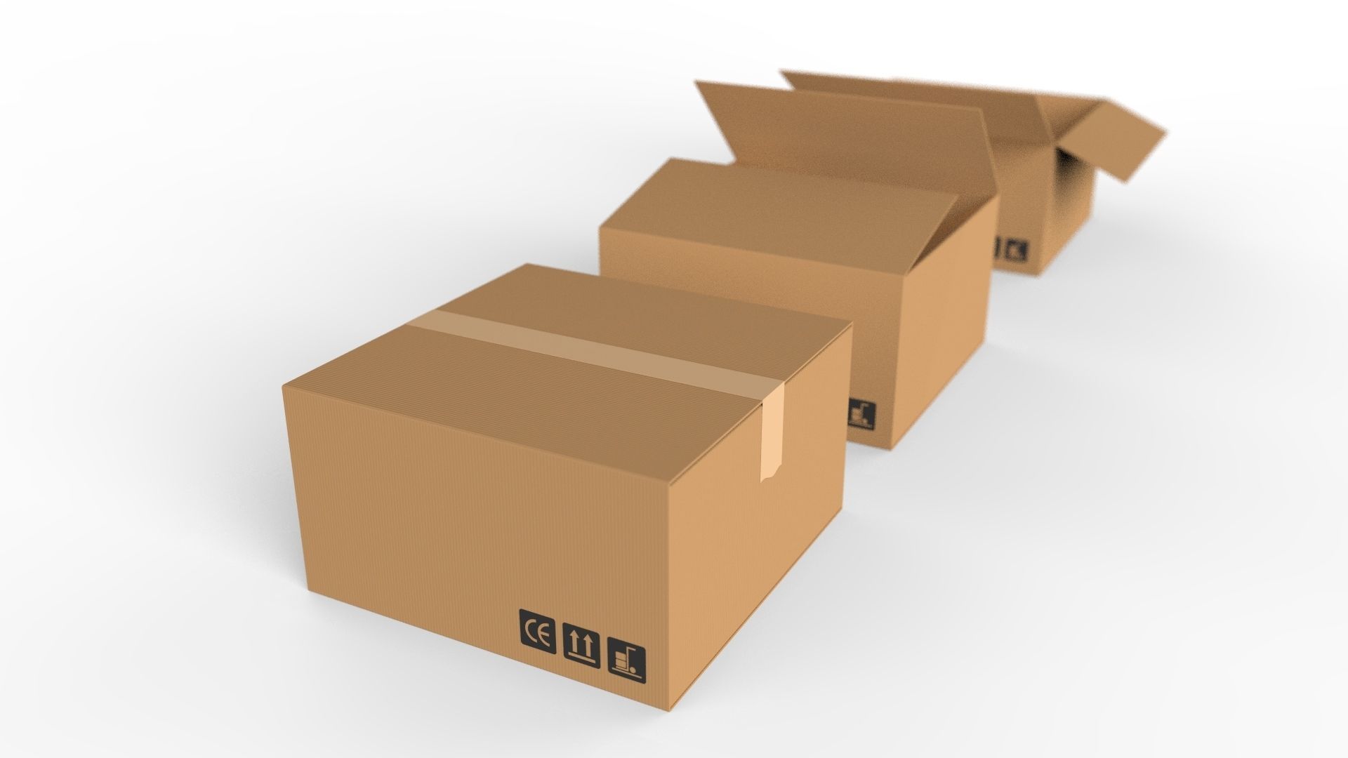 Cardboard boxes Collection 3D model_7