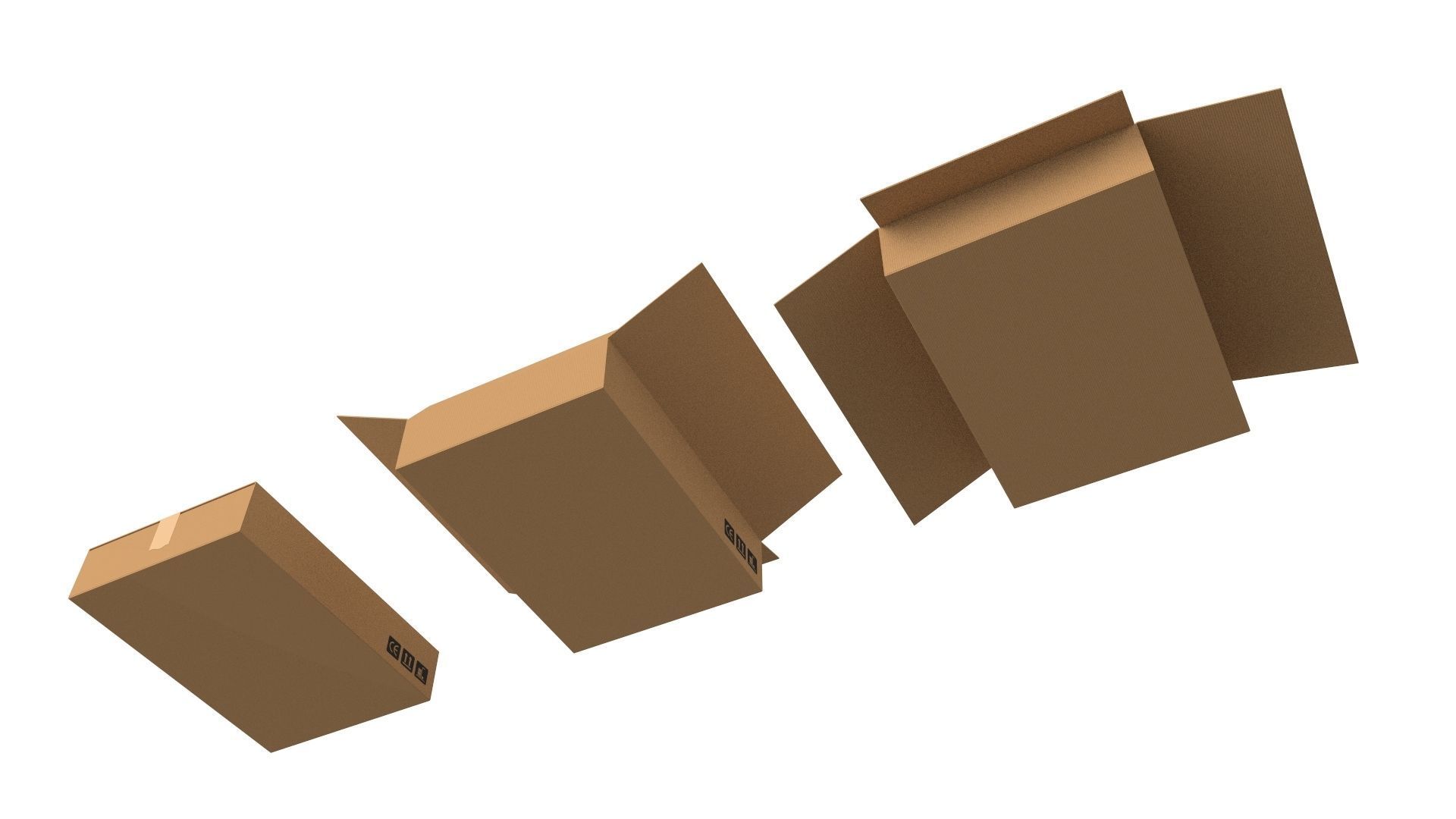 Cardboard boxes Collection 3D model_15