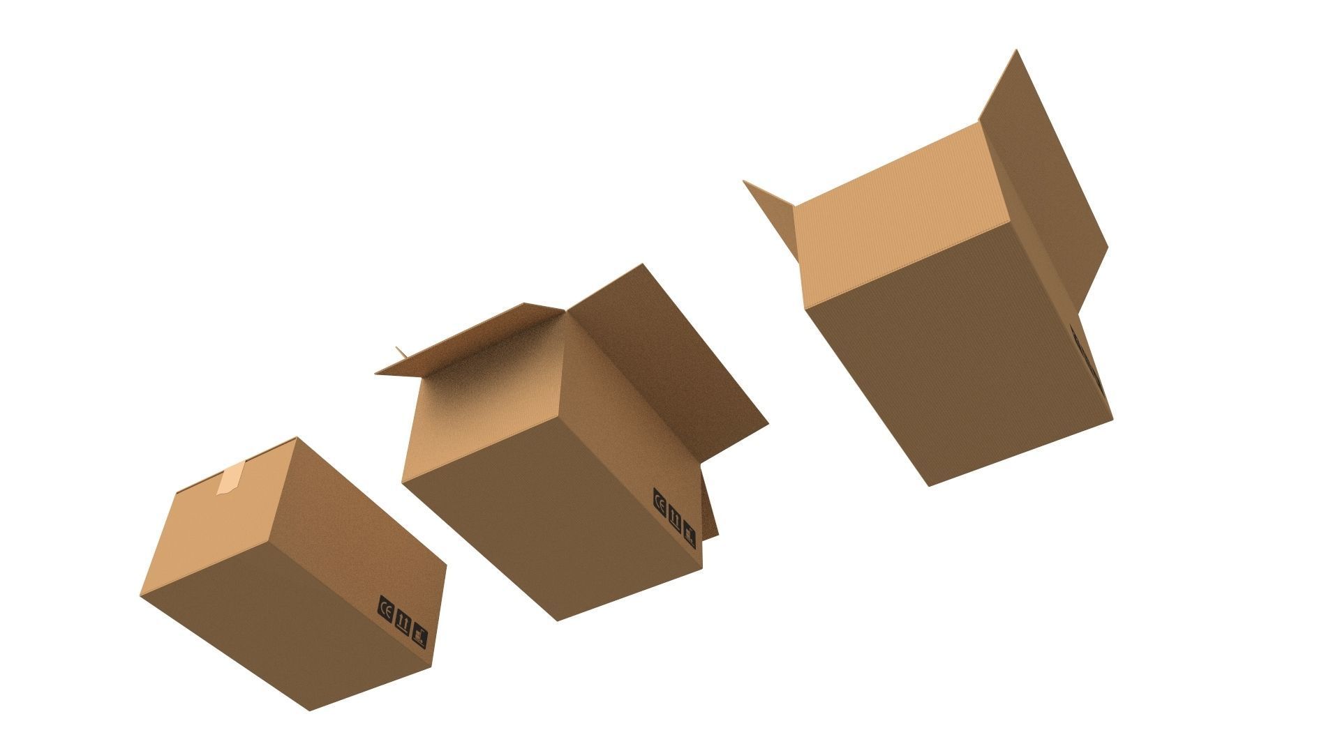 Cardboard boxes Collection 3D model_3