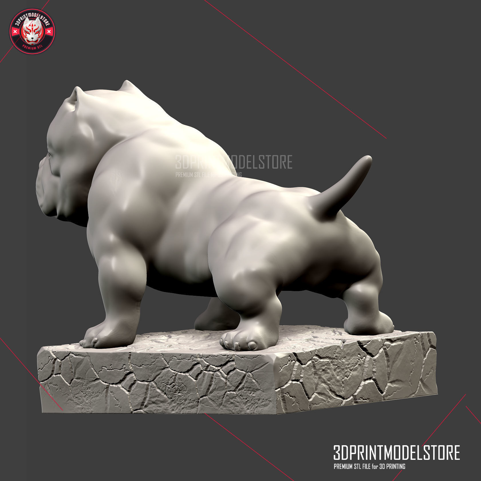 Bulldog Statue Miniture for Pet Lover  3D print model_2