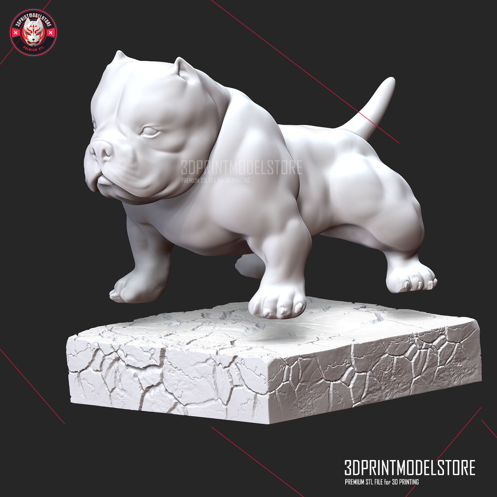 Bulldog Statue Miniture for Pet Lover  3D print model_4