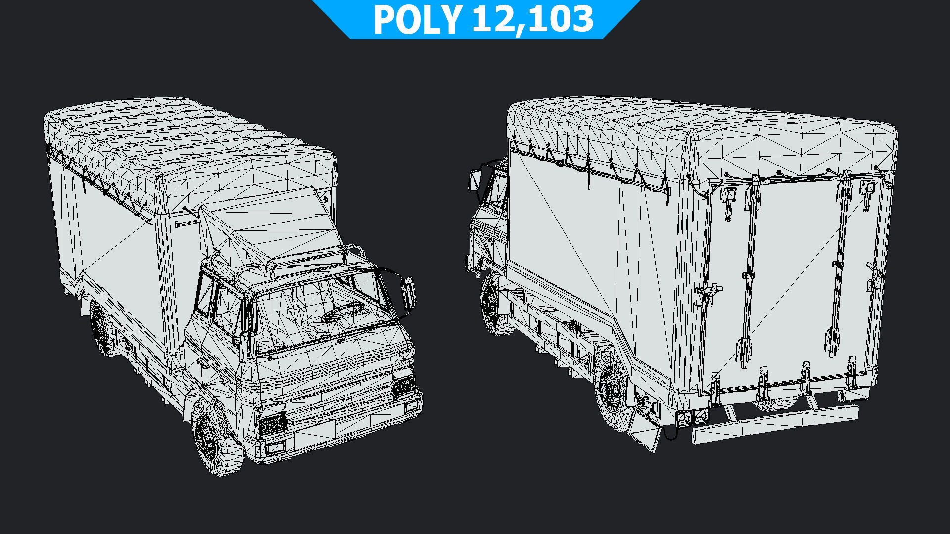 Porter Truck Low-poly 3D model_19
