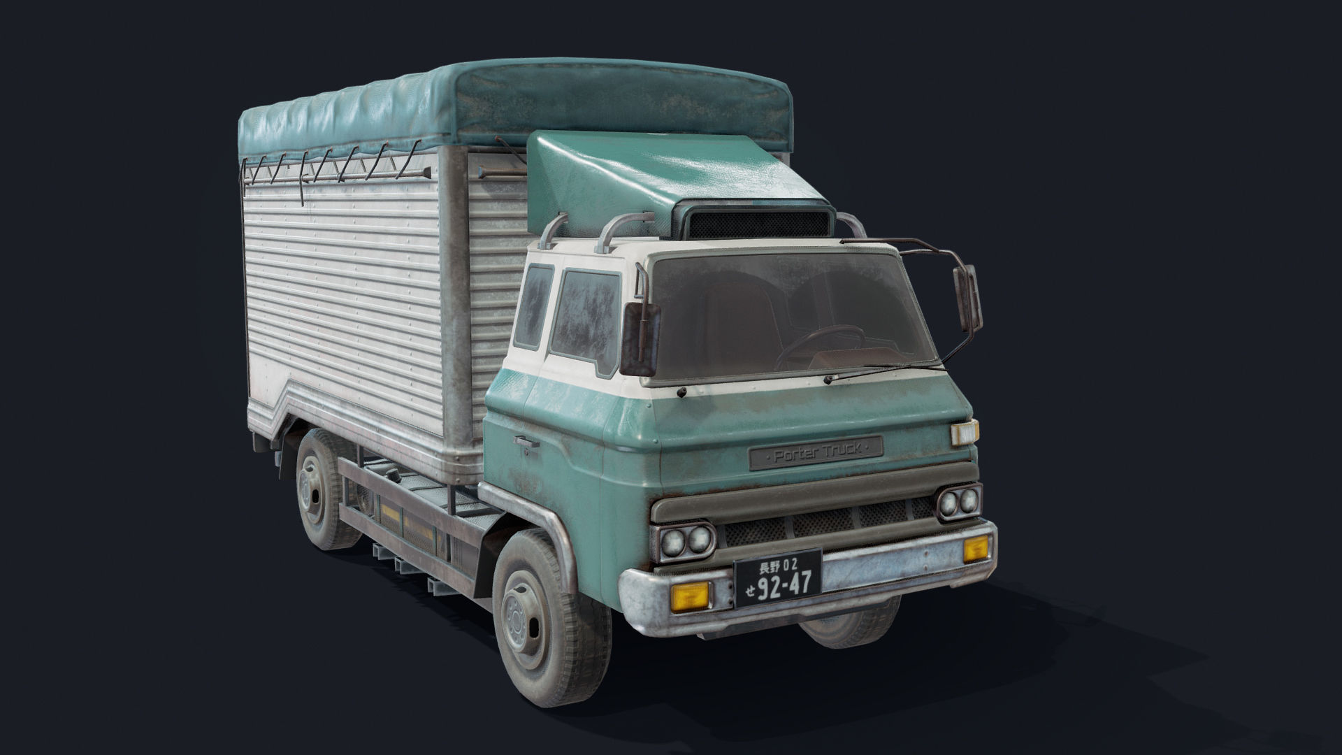 Porter Truck Low-poly 3D model_8
