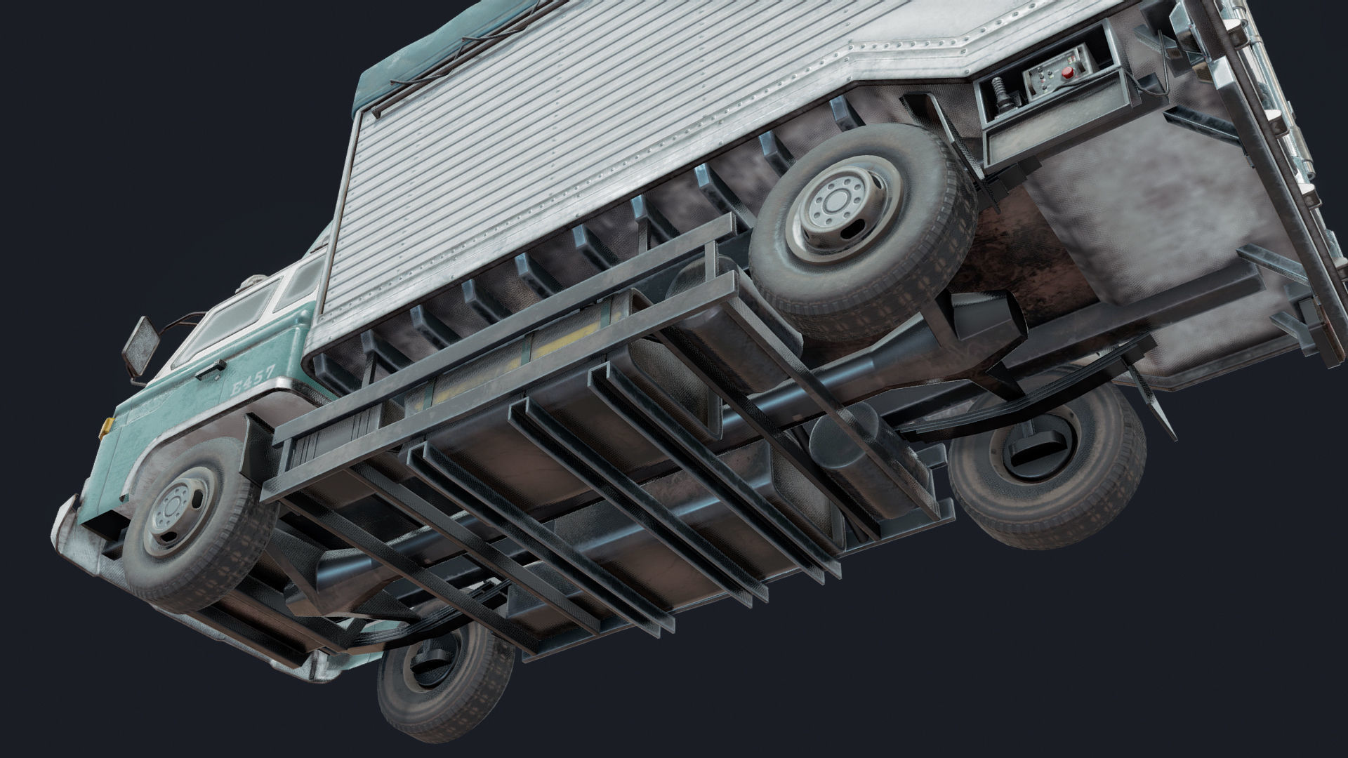 Porter Truck Low-poly 3D model_14