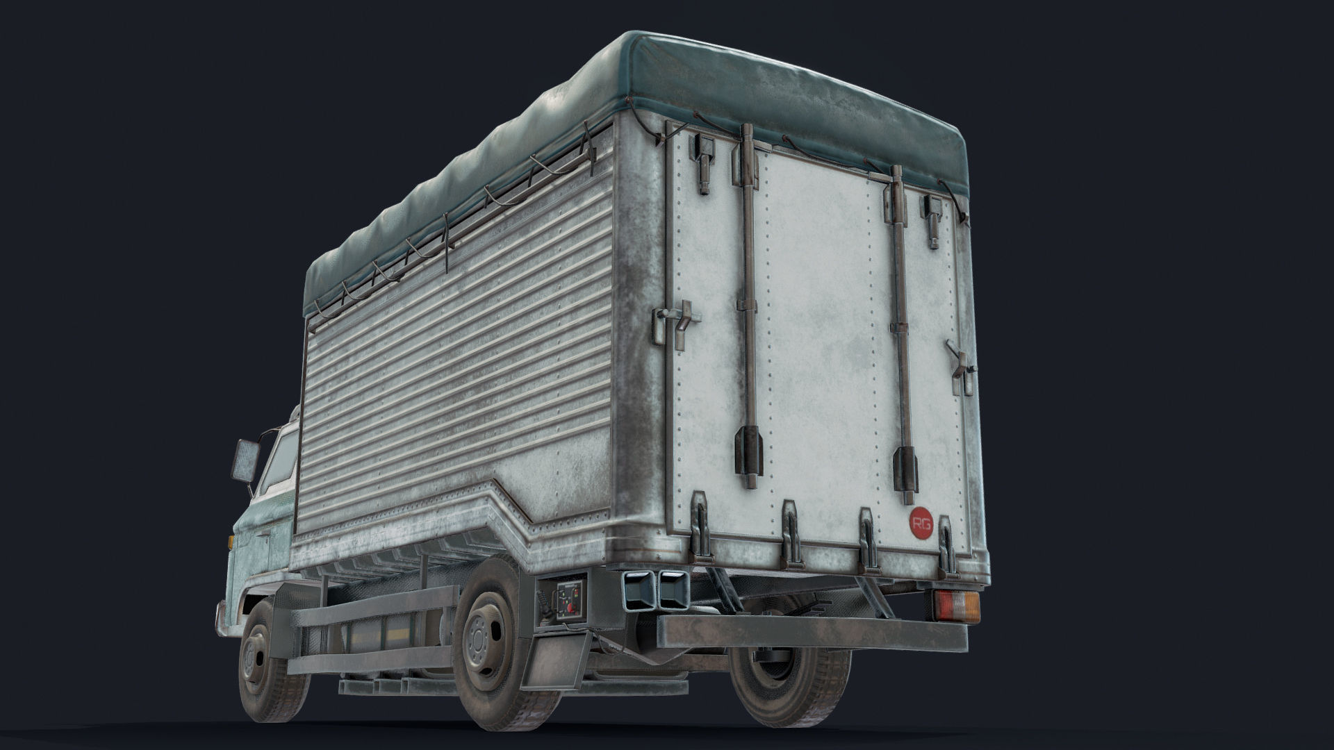 Porter Truck Low-poly 3D model_11