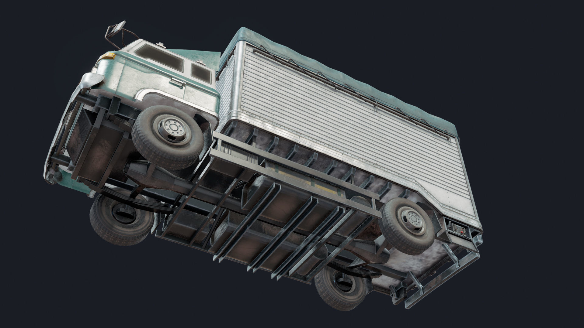 Porter Truck Low-poly 3D model_13