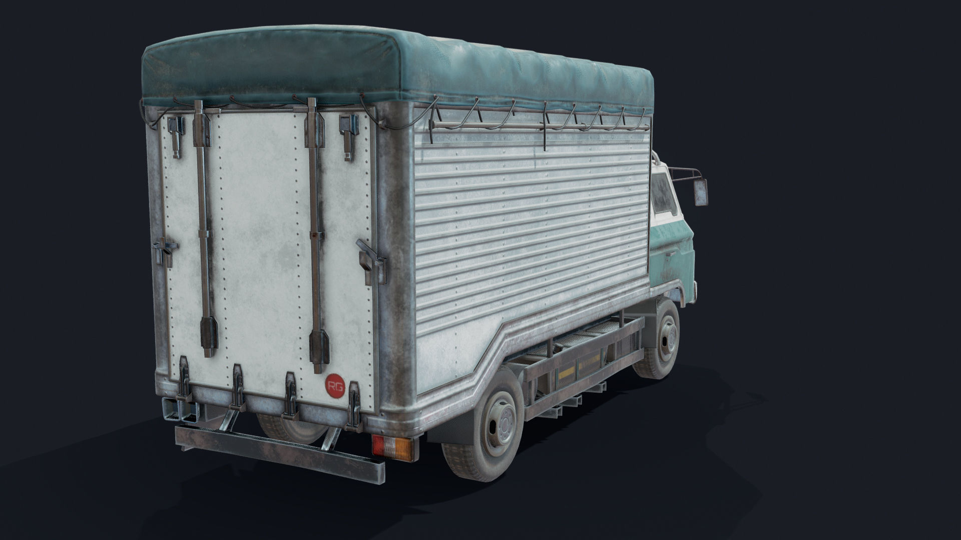 Porter Truck Low-poly 3D model_5