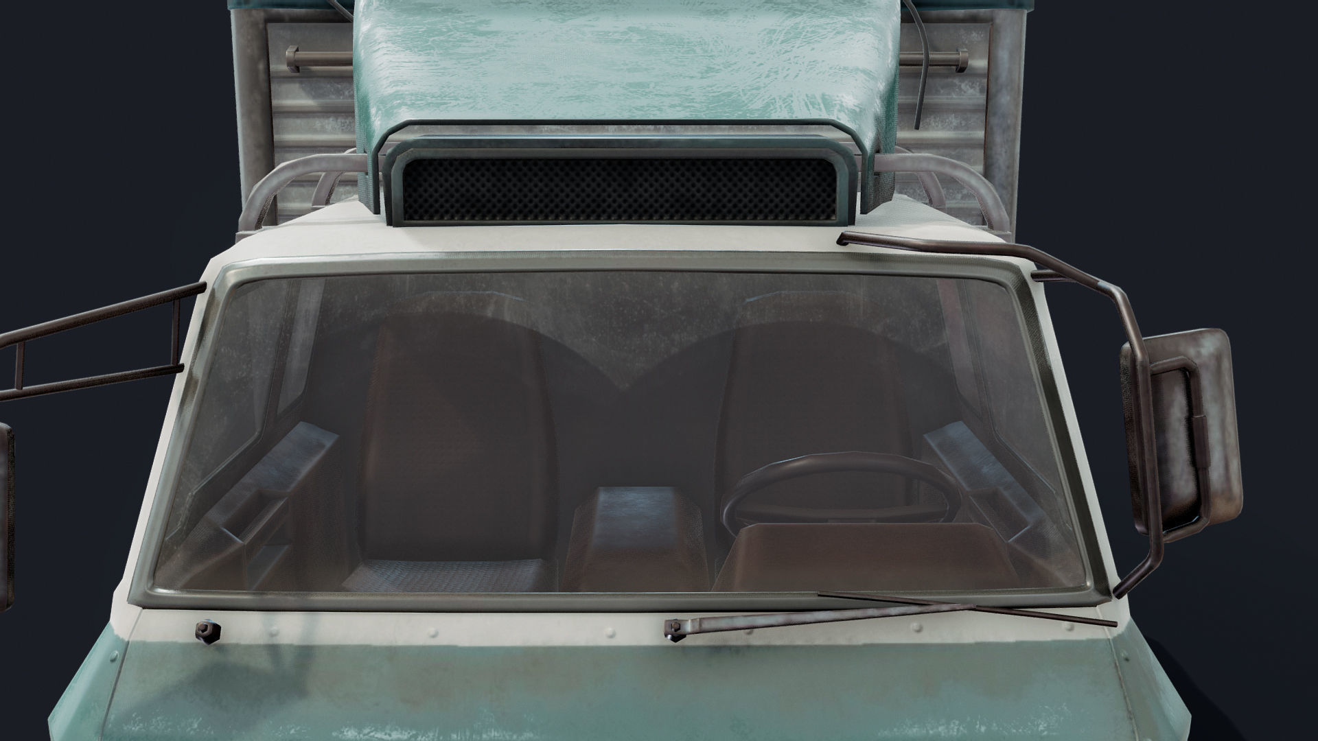 Porter Truck Low-poly 3D model_17