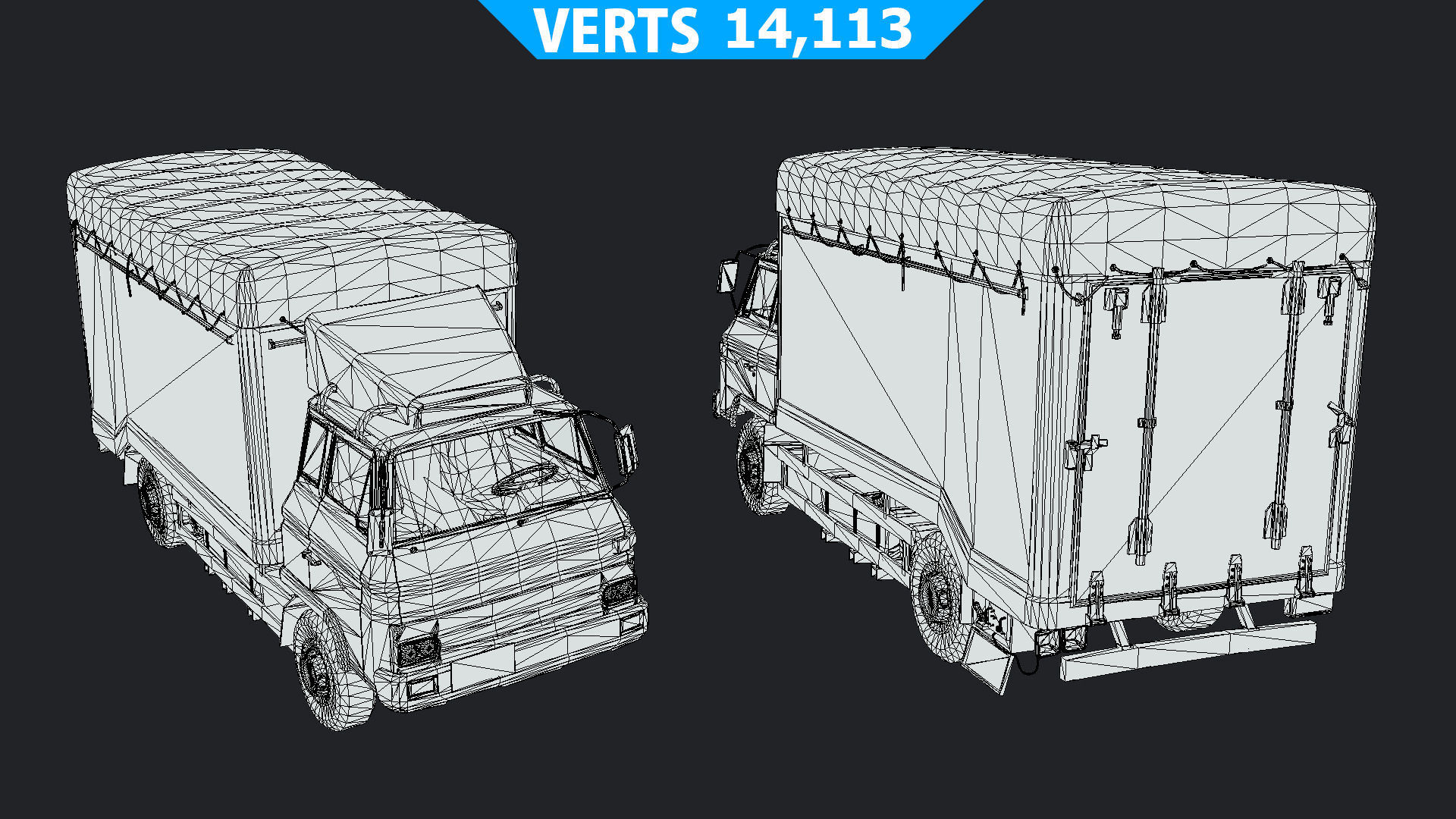 Porter Truck Low-poly 3D model_21