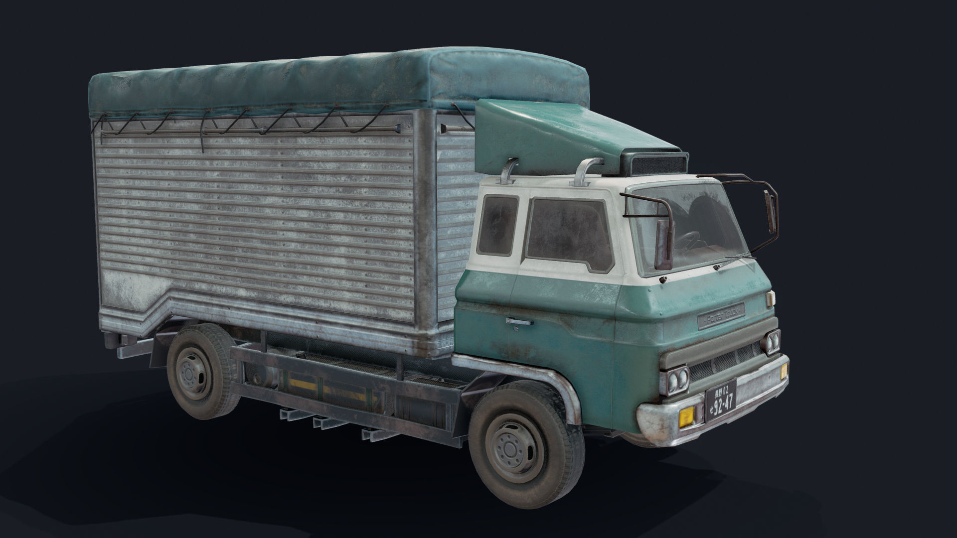 Porter Truck Low-poly 3D model_7