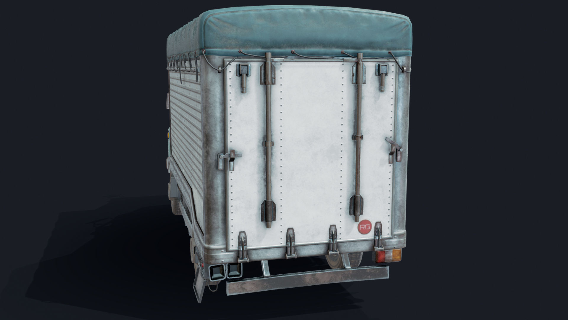 Porter Truck Low-poly 3D model_4
