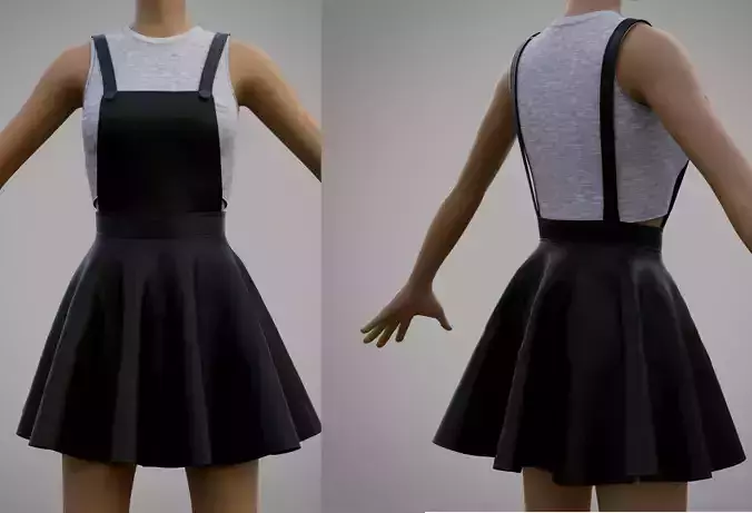 leather skater dress - dungaree and crop top