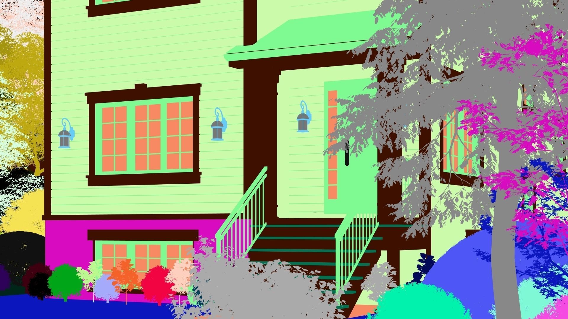 Western Style Architecture House 3D model_13
