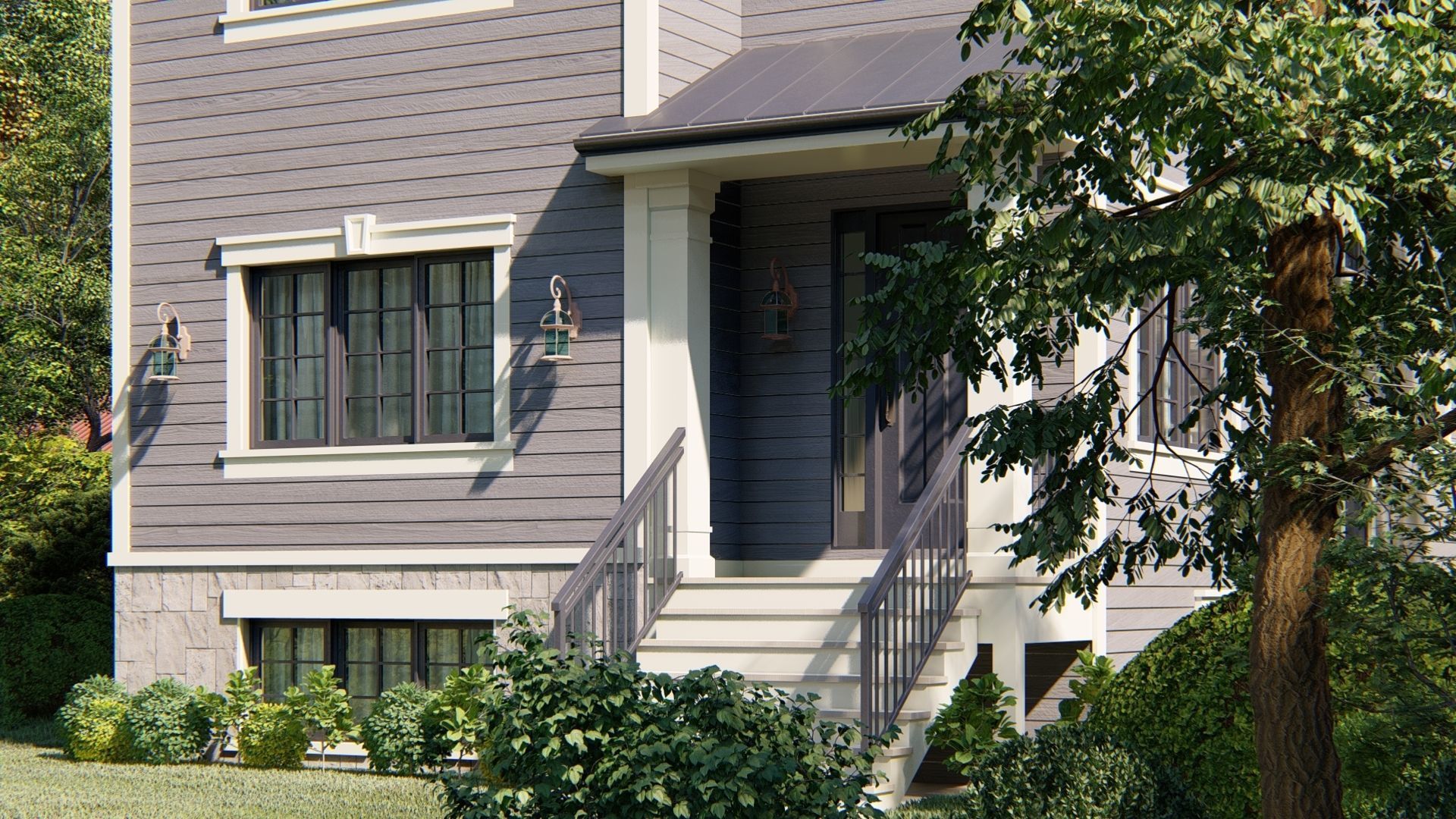 Western Style Architecture House 3D model_11