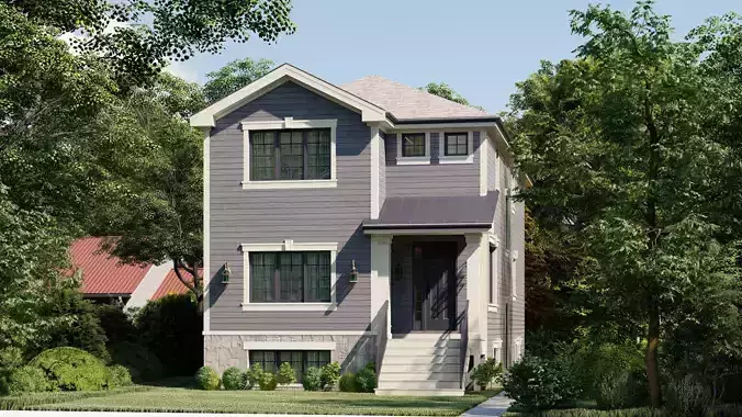 Western Style Architecture House 3D model