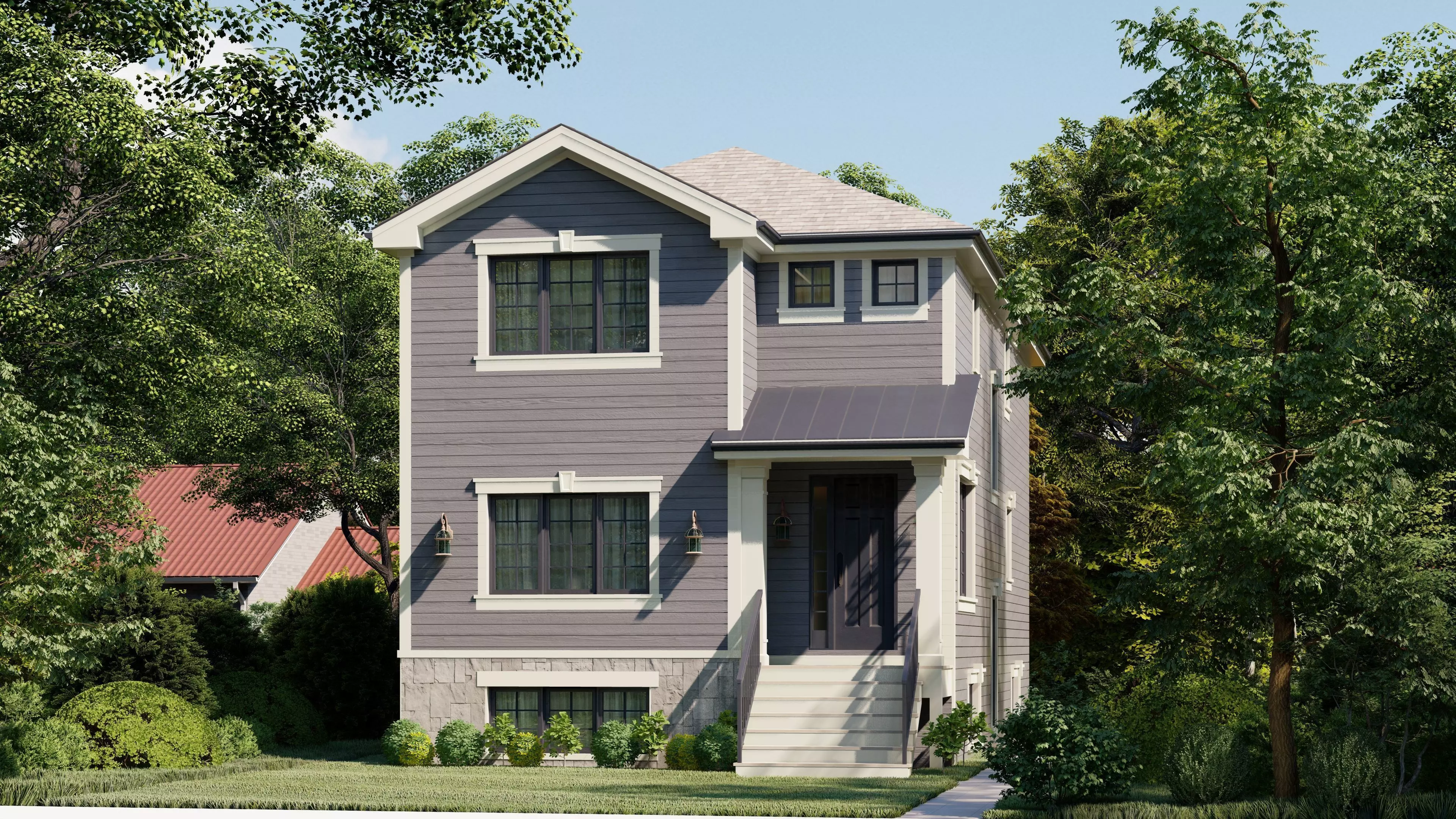 Western Style Architecture House 3D model_0