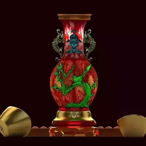 Chinese vase with Yuanbao