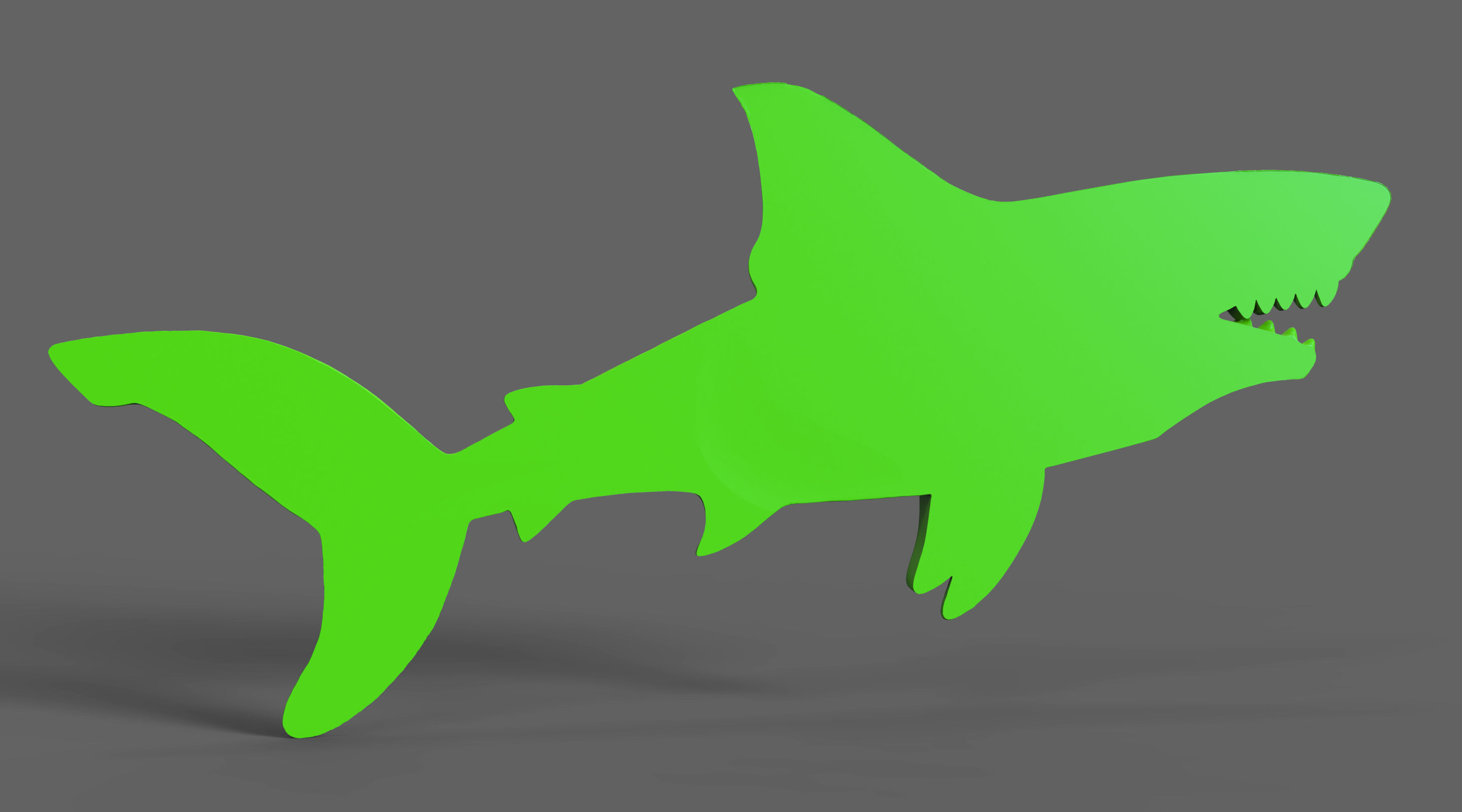 Shark Bass Relief  3D print model_9