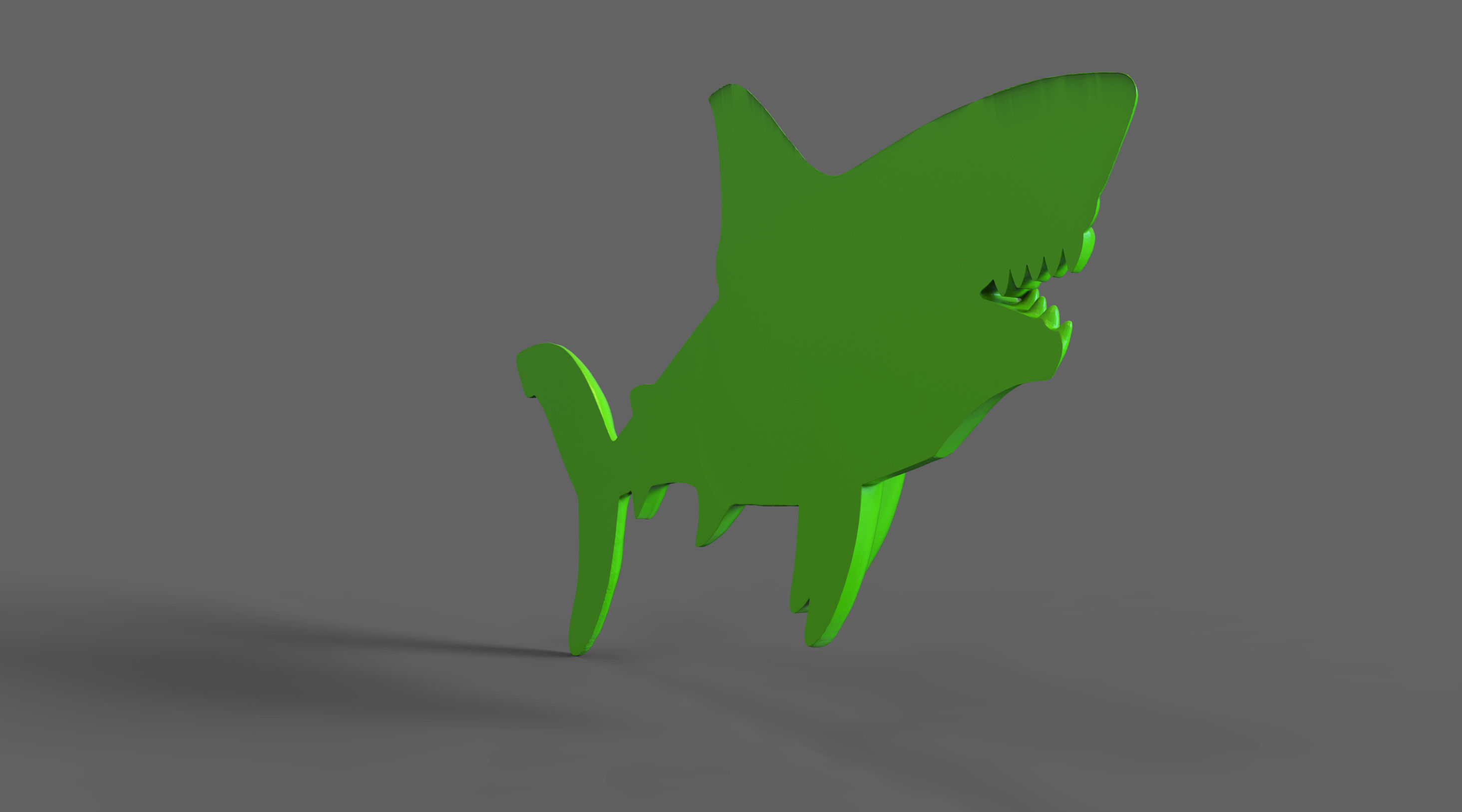 Shark Bass Relief  3D print model_2