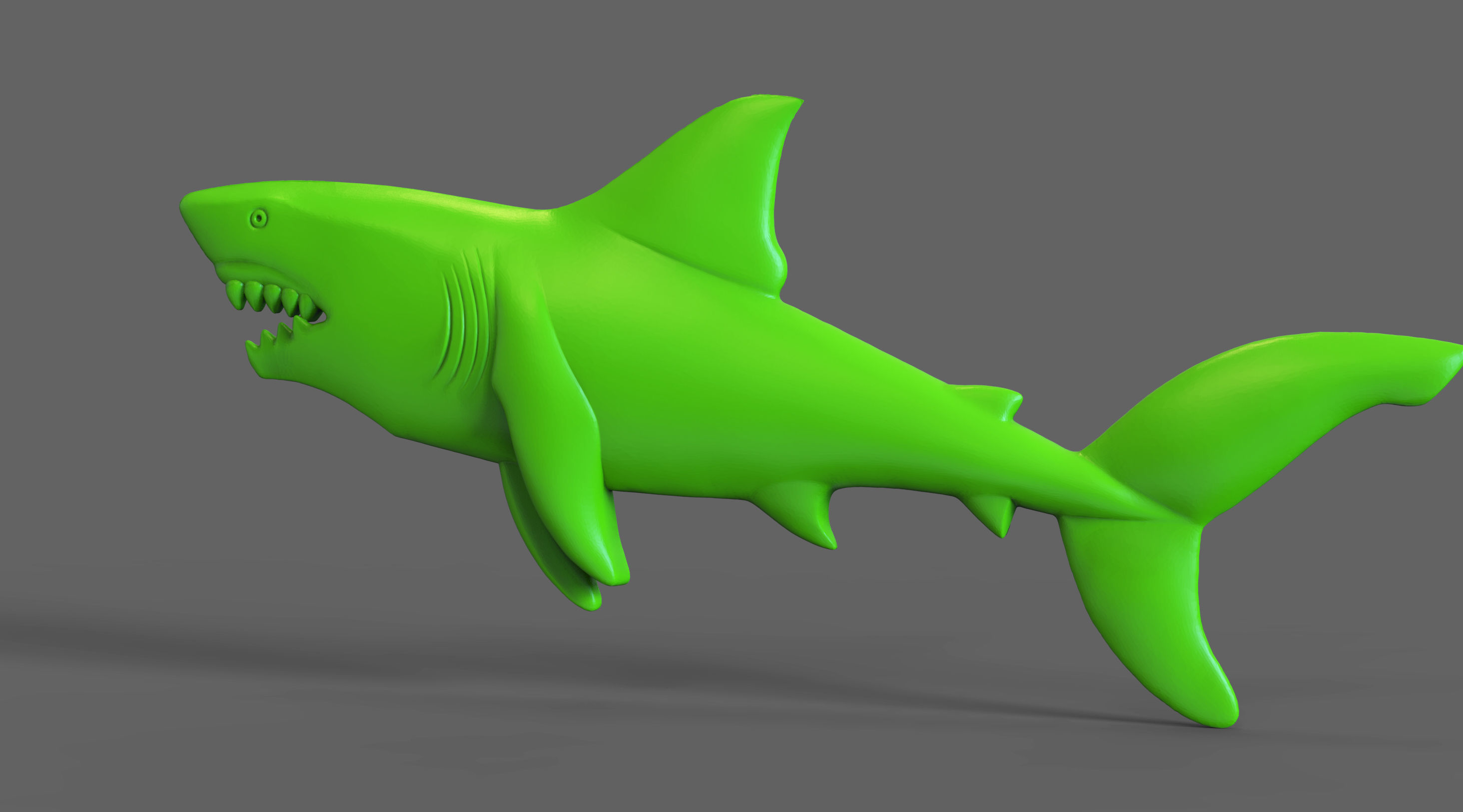 Shark Bass Relief  3D print model_3