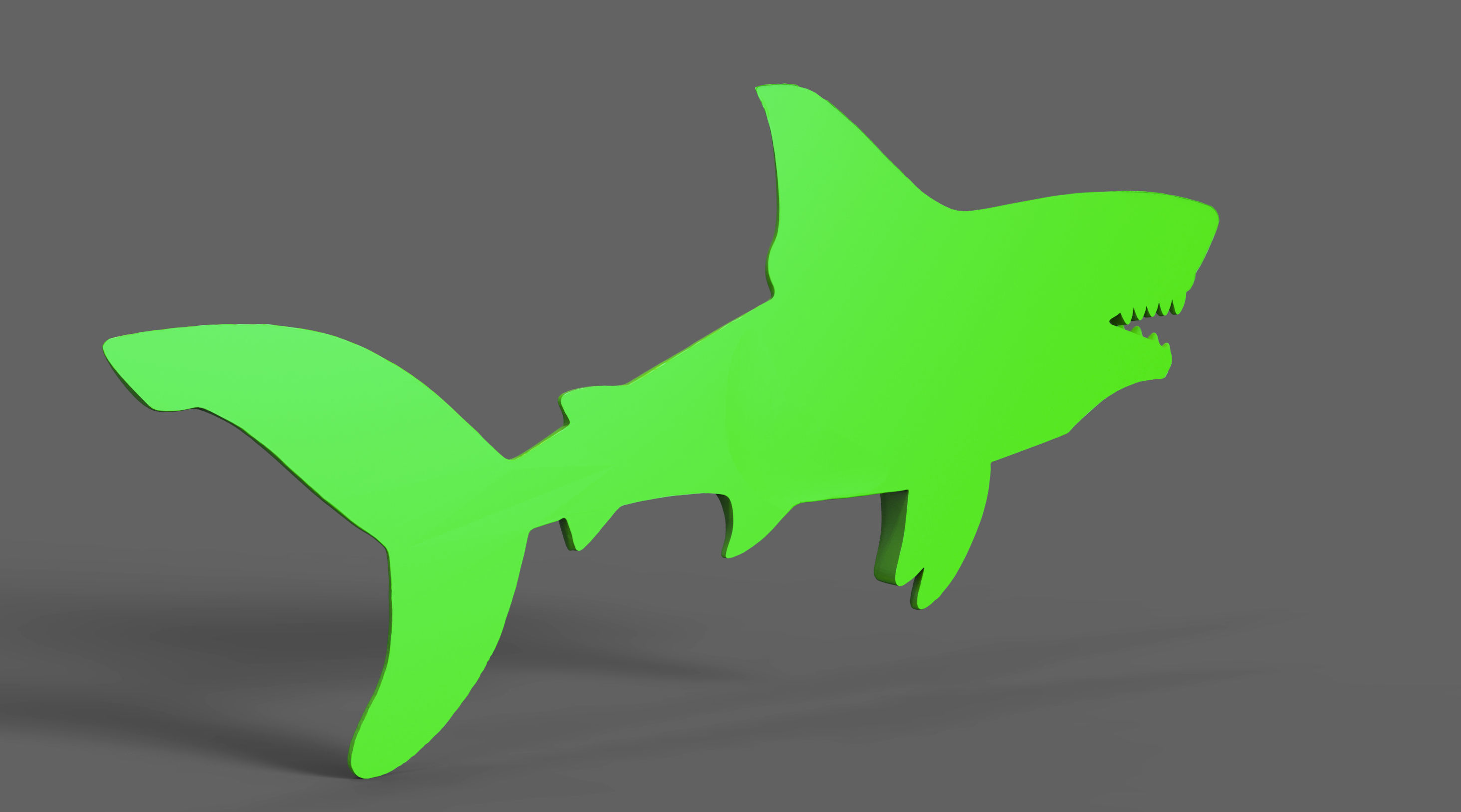 Shark Bass Relief  3D print model_8