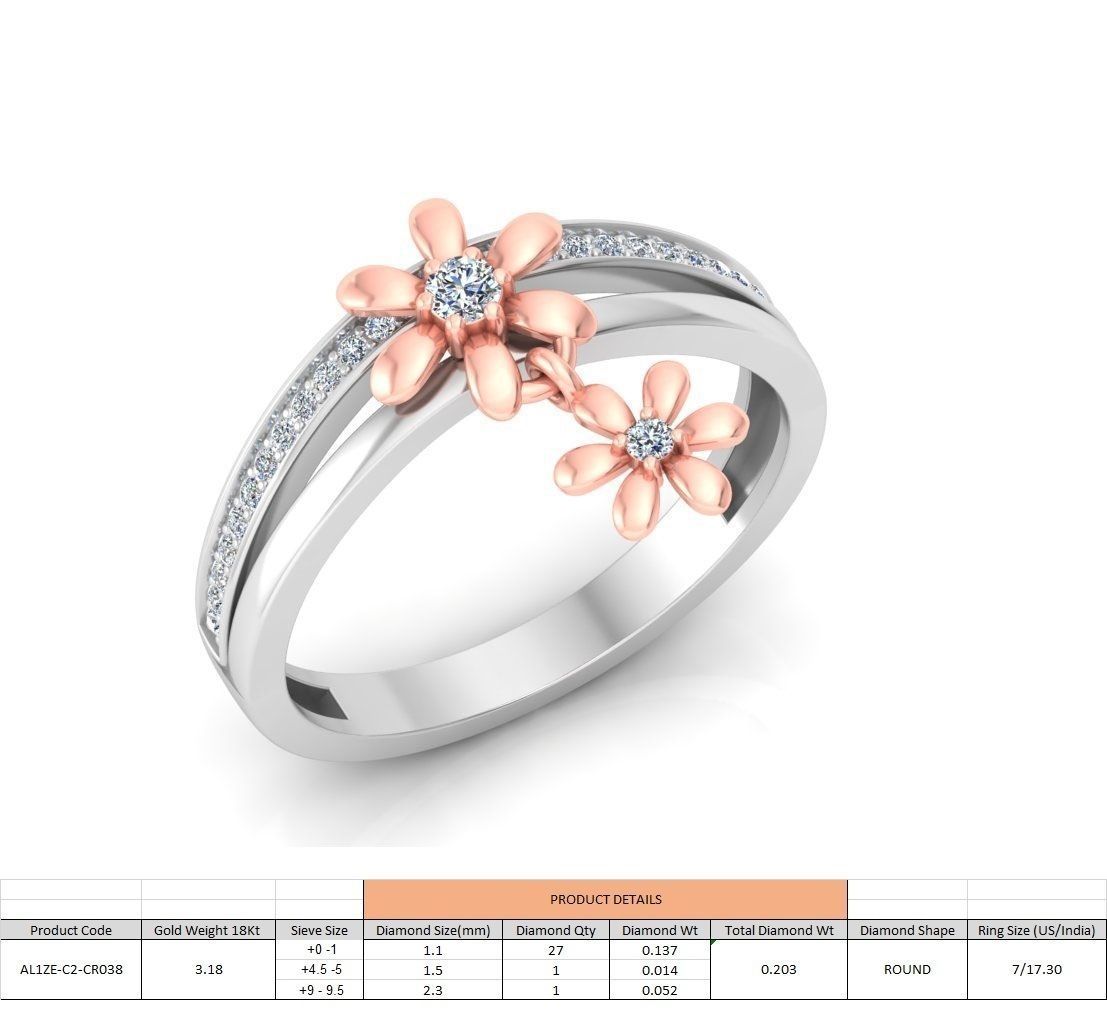 86 Wedding Engagement Women Rose Ring stl details  3D print model_33
