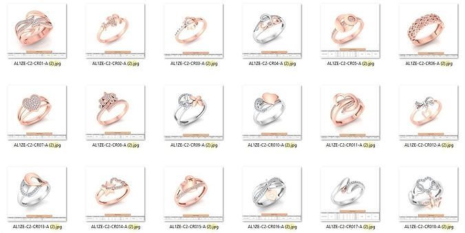 86 Wedding Engagement Women Rose Ring stl details  3D print model
