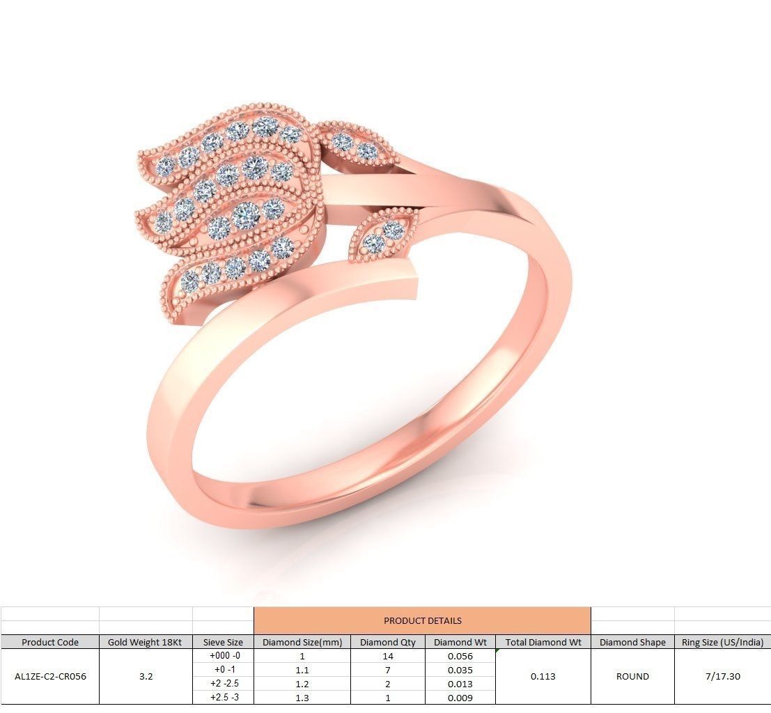 86 Wedding Engagement Women Rose Ring stl details  3D print model_53