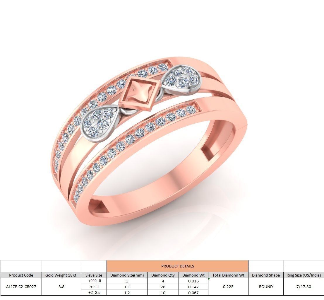 86 Wedding Engagement Women Rose Ring stl details  3D print model_23